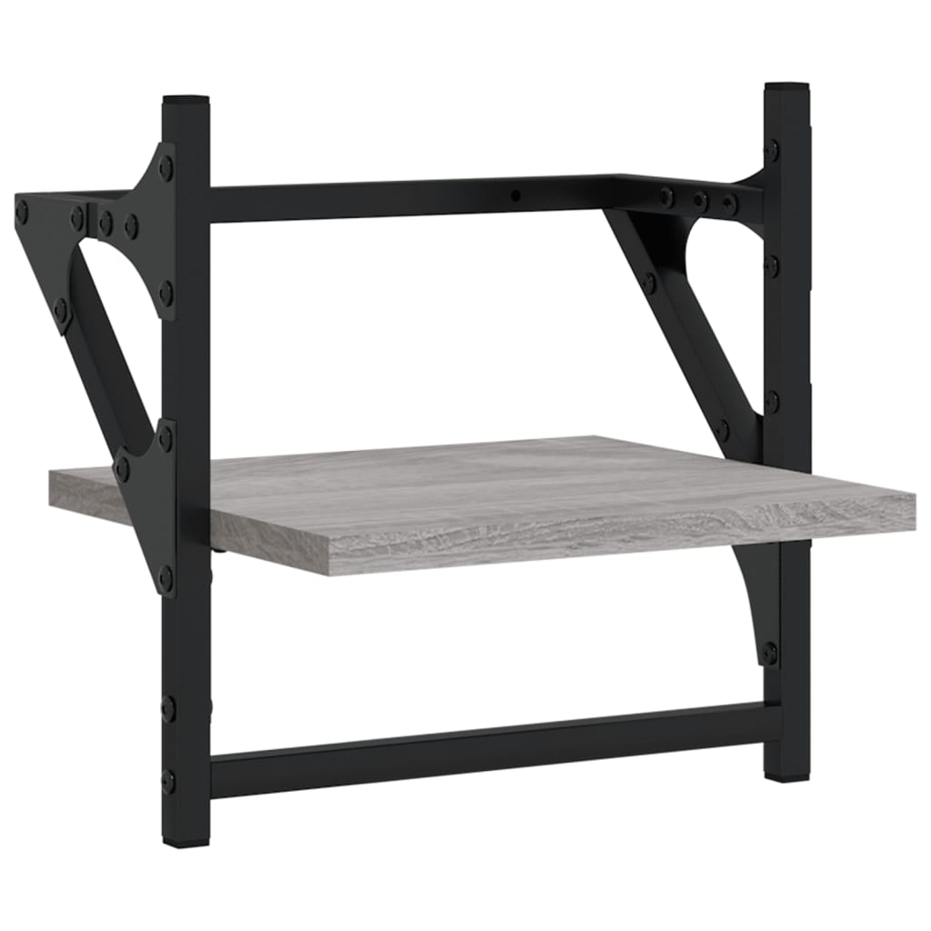 Wall shelves with bars 2 pcs. Gray Sonoma 30x25x30 cm