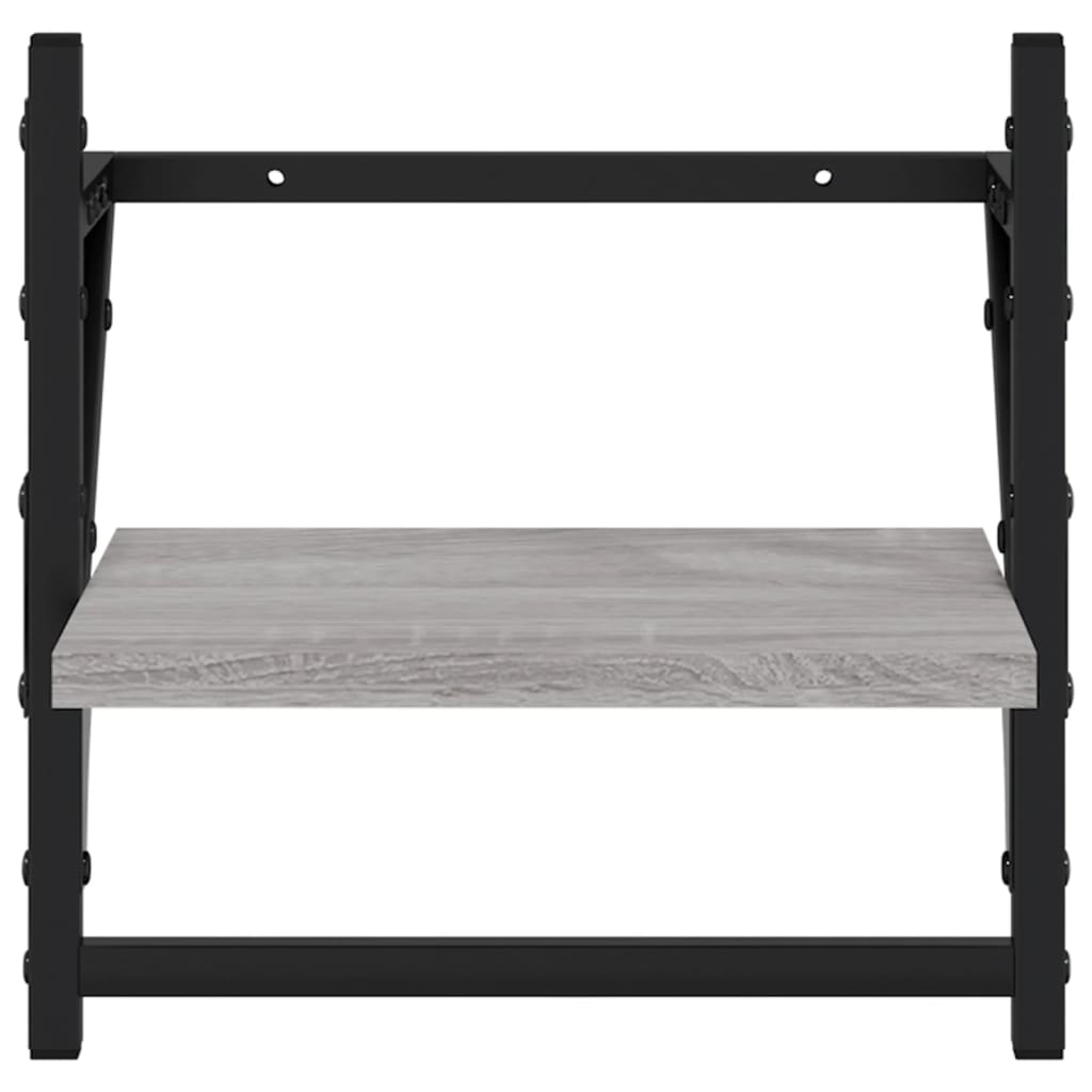 Wall shelves with bars 2 pcs. Gray Sonoma 30x25x30 cm