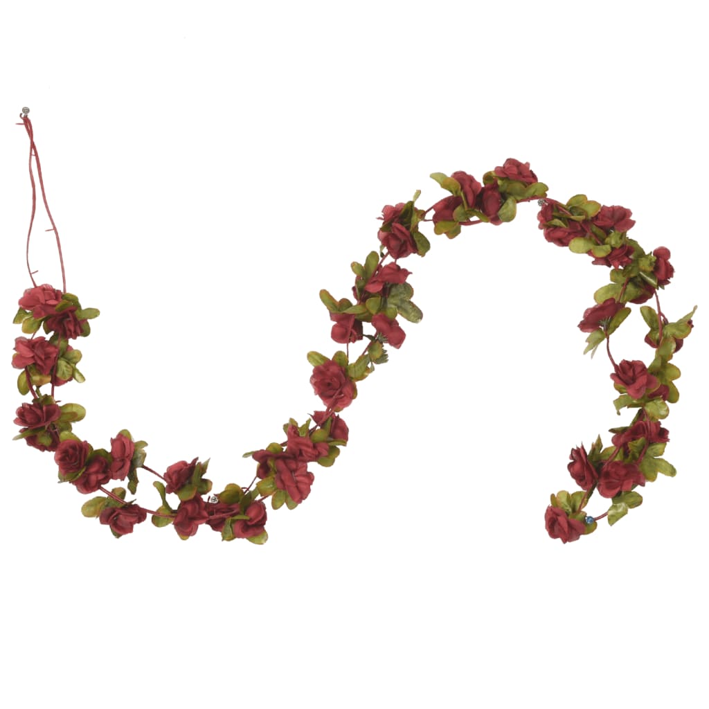 Artificial flower garlands 6 pcs. Wine red 250 cm