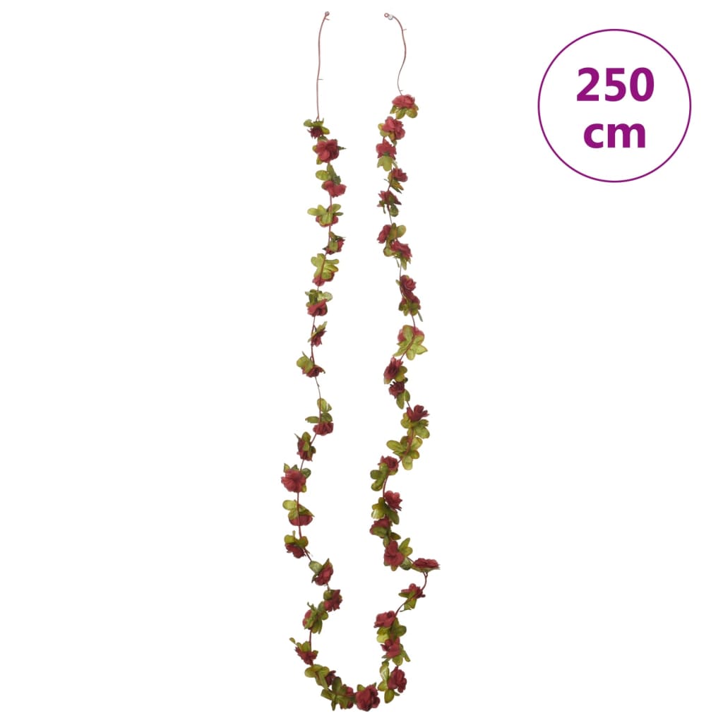 Artificial flower garlands 6 pcs. Wine red 250 cm