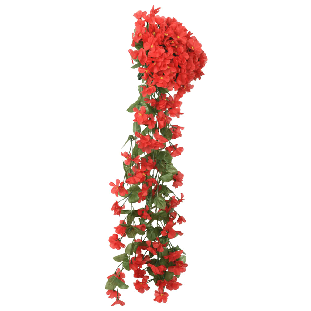 Artificial flower garlands 3 pcs. Red 85 cm