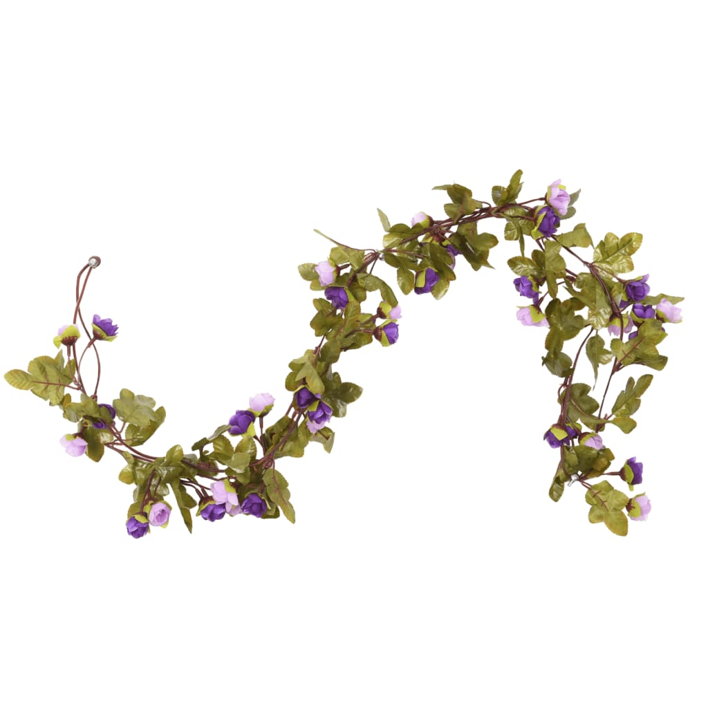 Guirlandes de fleurs artificielles 6 pcs Violet clair 215 cm