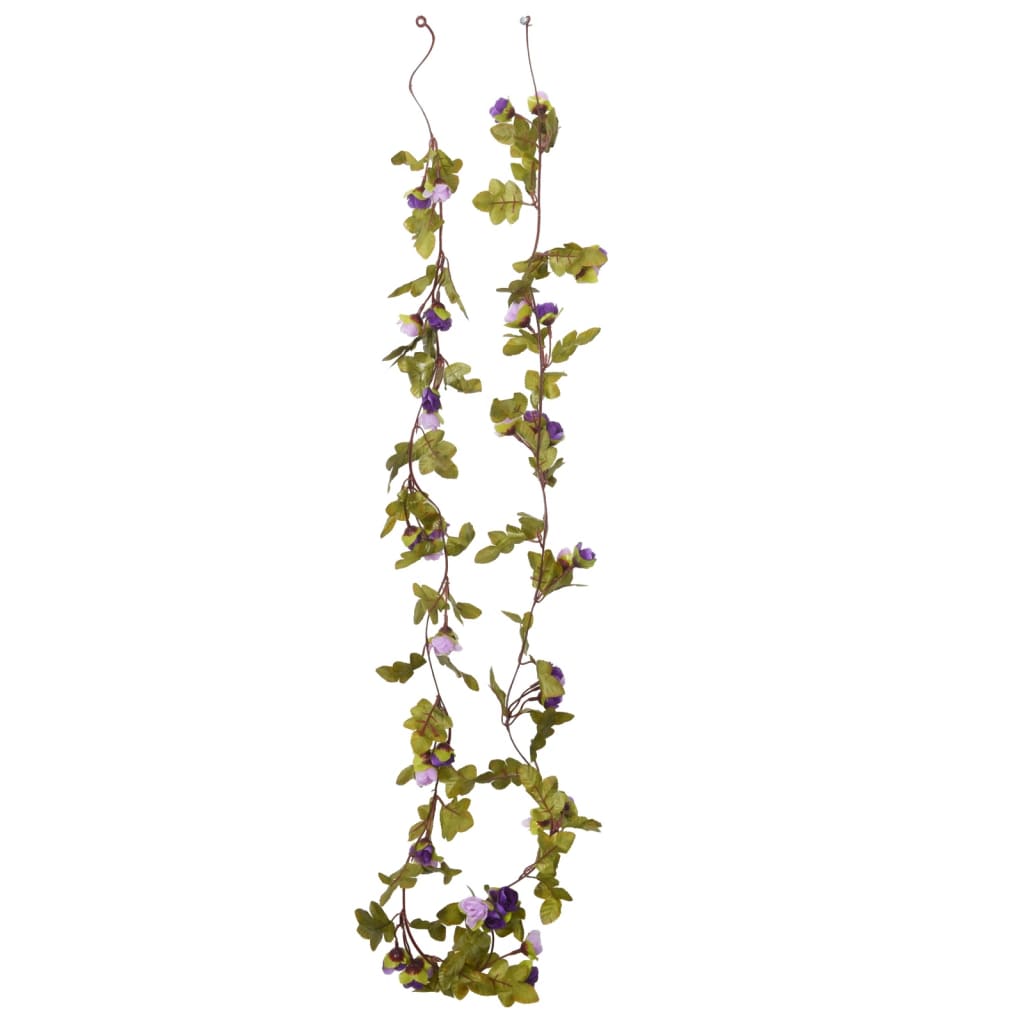 Guirlandes de fleurs artificielles 6 pcs Violet clair 215 cm
