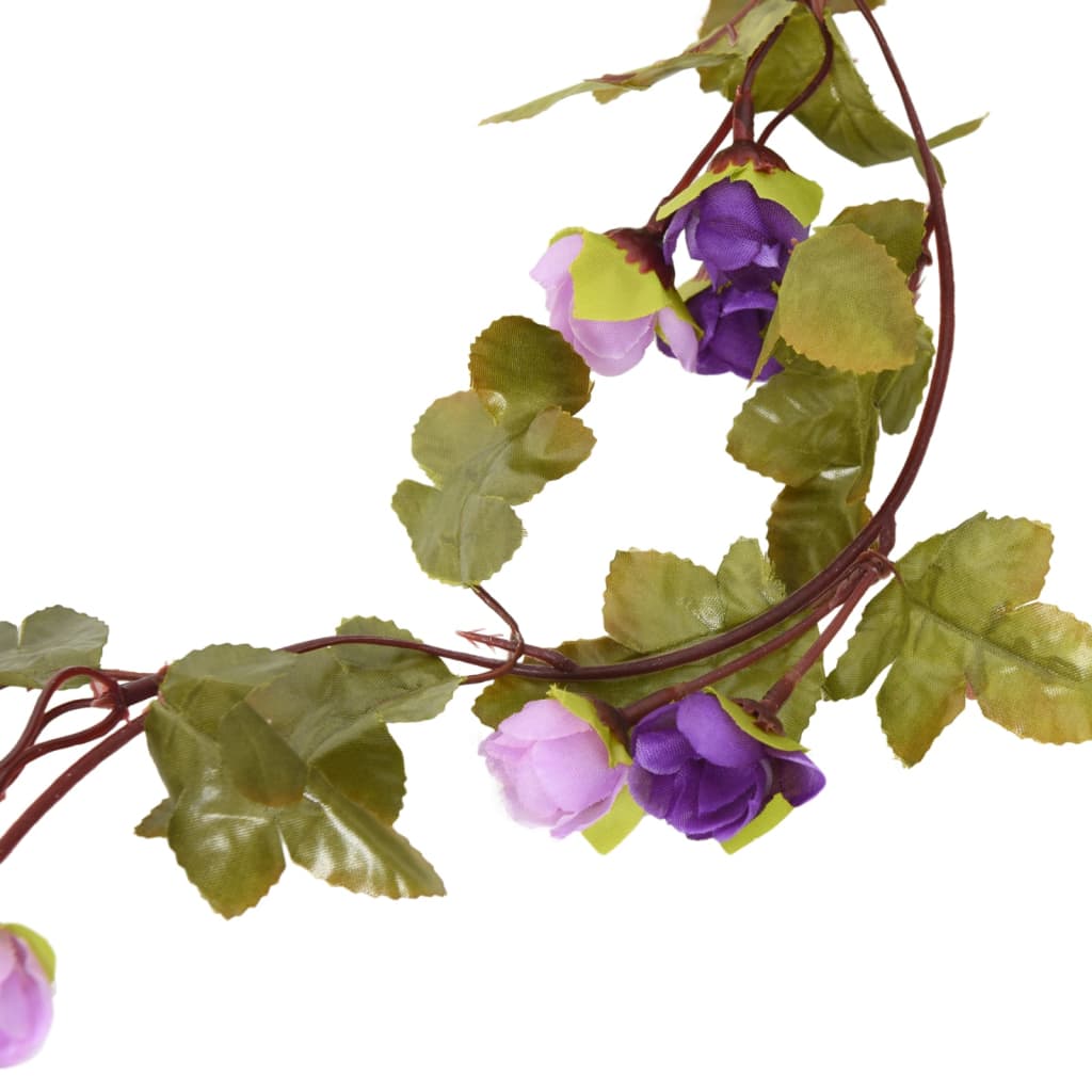 Guirlandes de fleurs artificielles 6 pcs Violet clair 215 cm