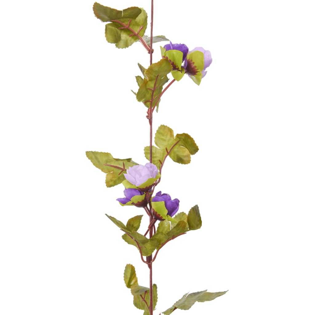 Guirlandes de fleurs artificielles 6 pcs Violet clair 215 cm
