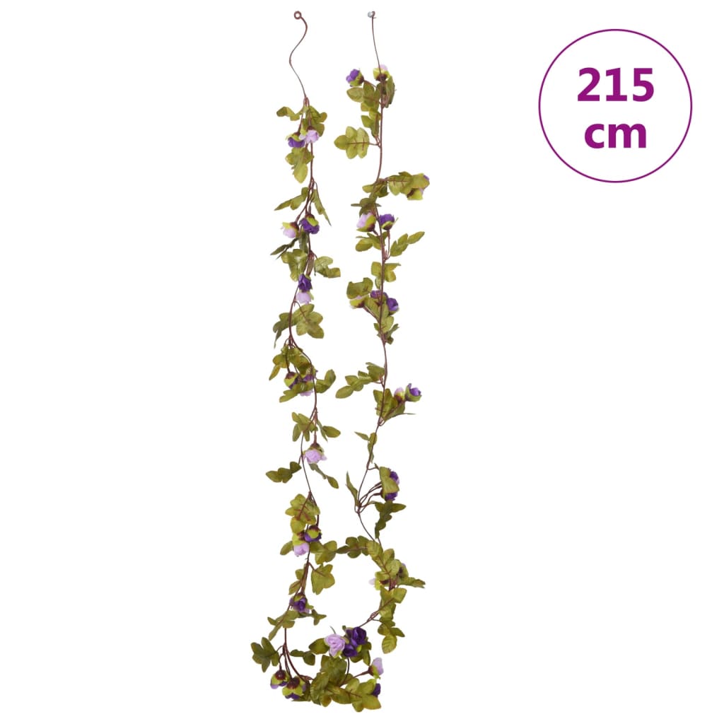 Guirlandes de fleurs artificielles 6 pcs Violet clair 215 cm