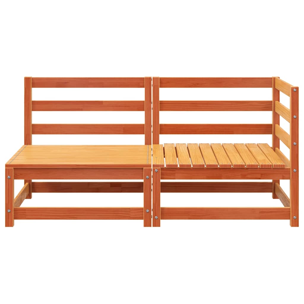 Garden sofa 2-seater wax brown solid pine wood
