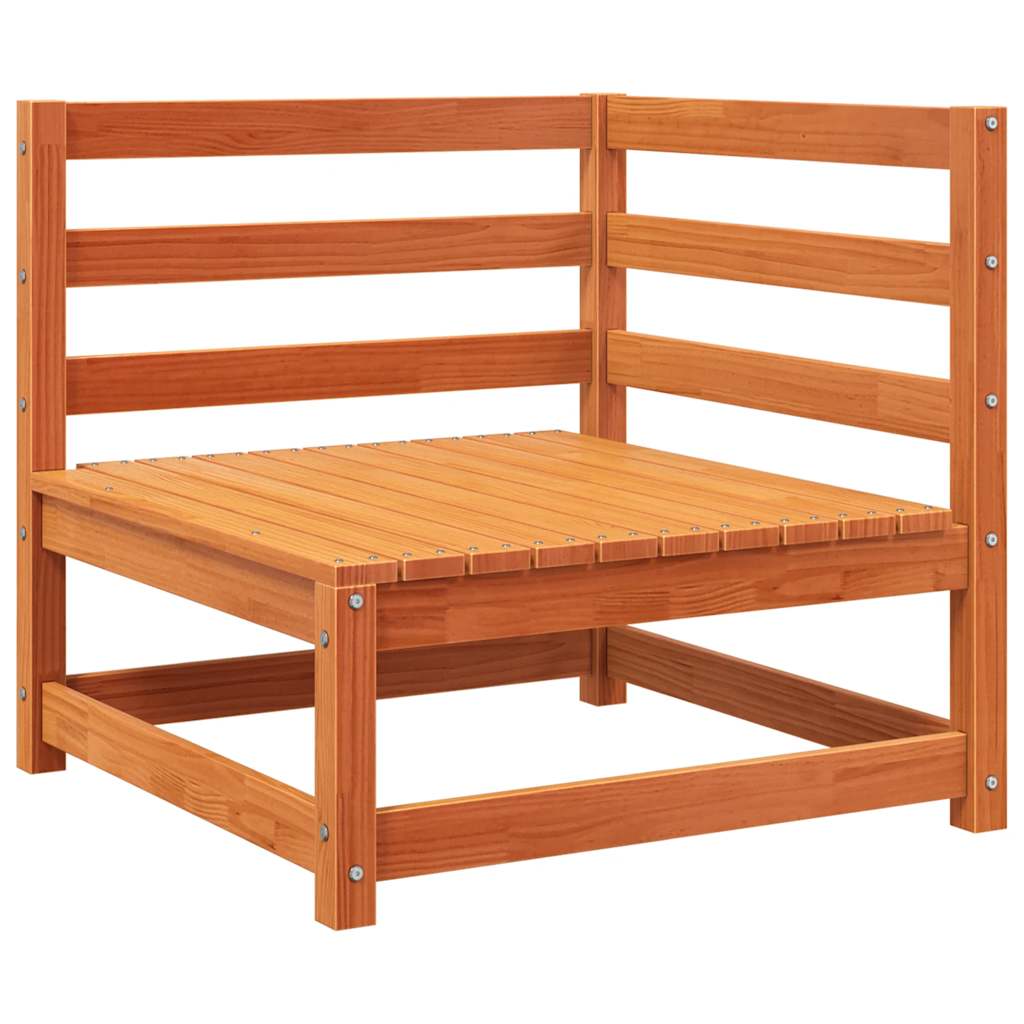 Garden sofa 2-seater wax brown solid pine wood