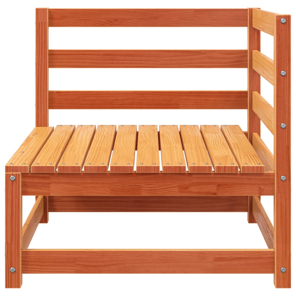 Garden sofa 2-seater wax brown solid pine wood