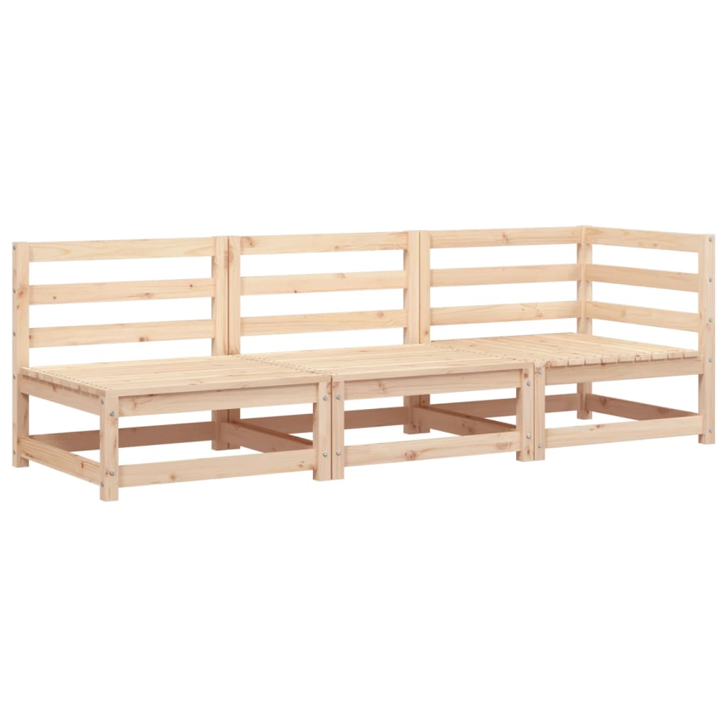 Garden sofa 3-seater solid pine wood