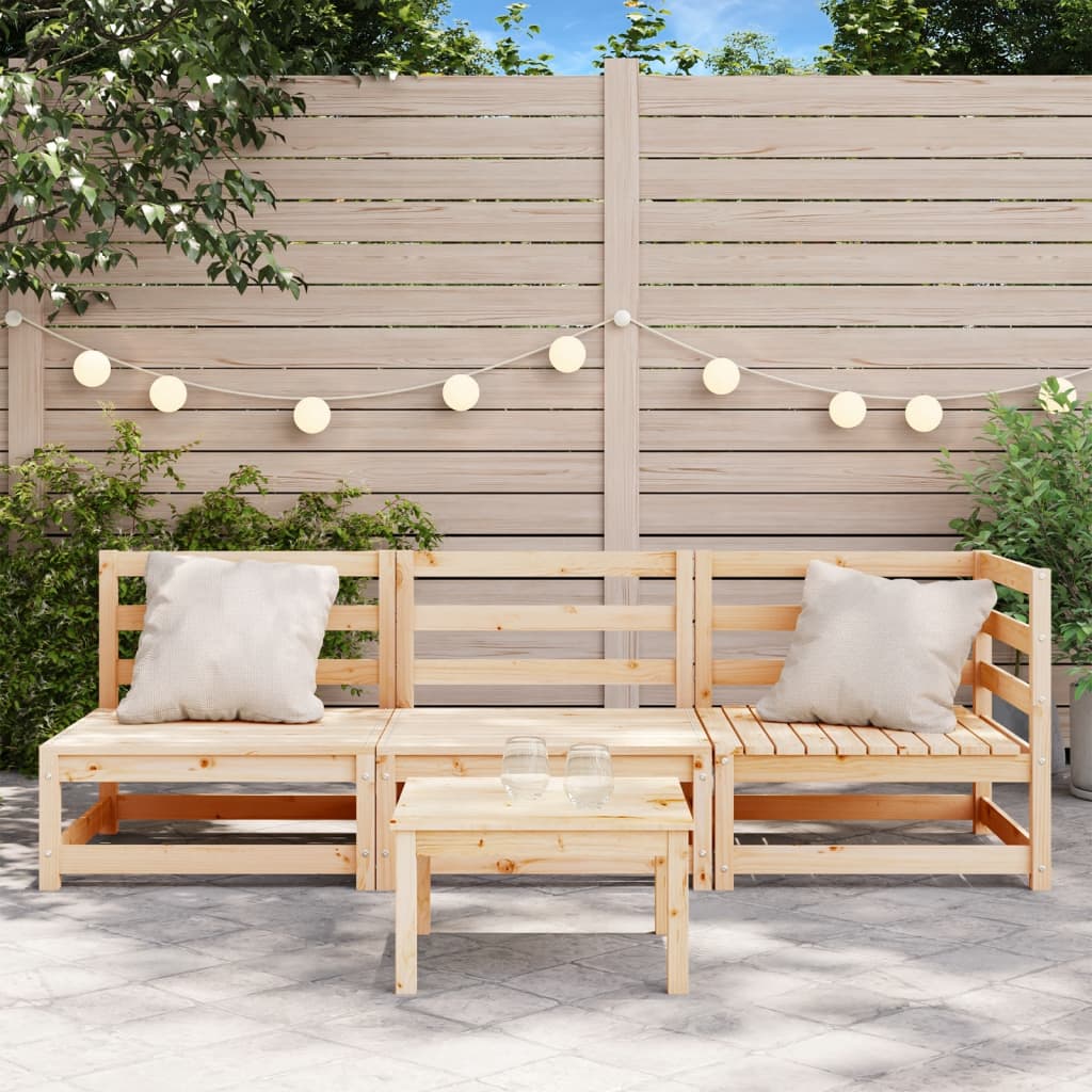 Garden sofa 3-seater solid pine wood