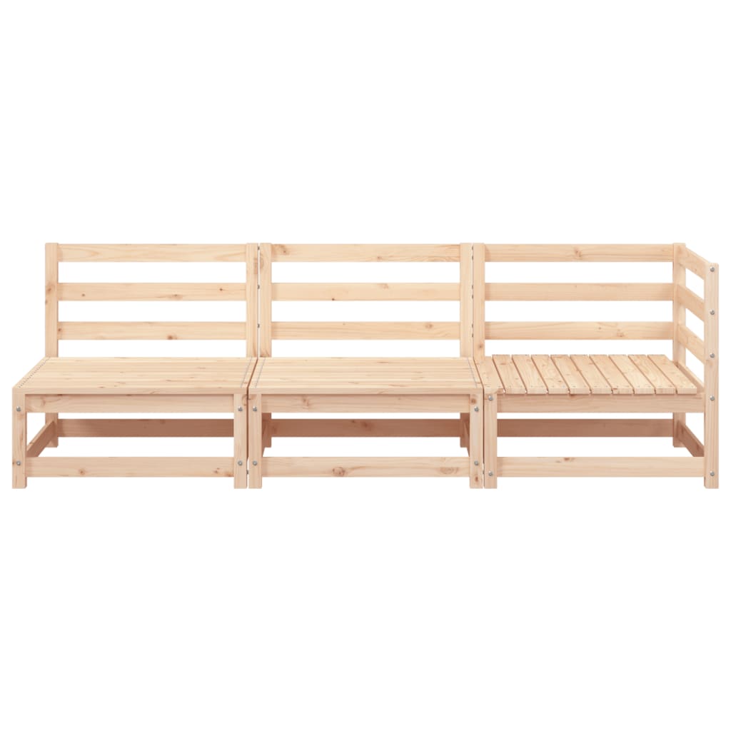Garden sofa 3-seater solid pine wood