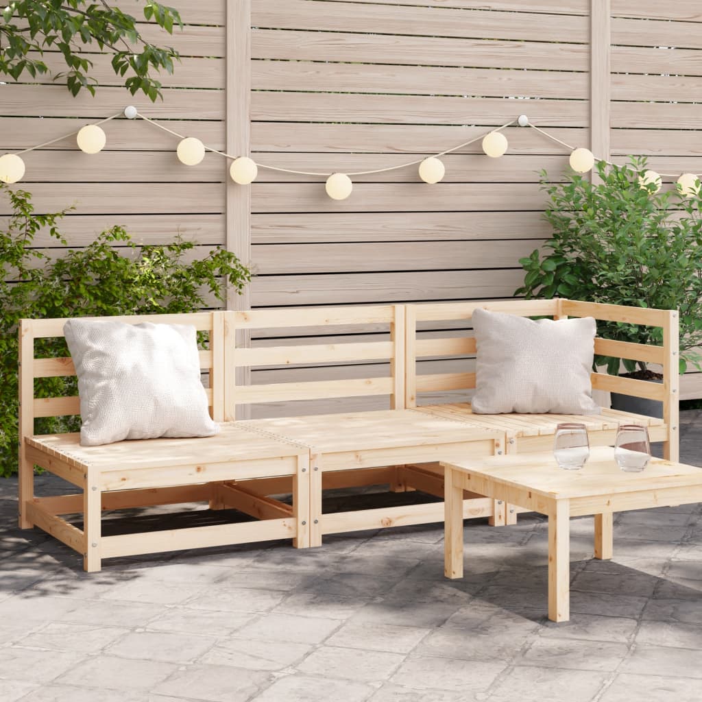 Garden sofa 3-seater solid pine wood