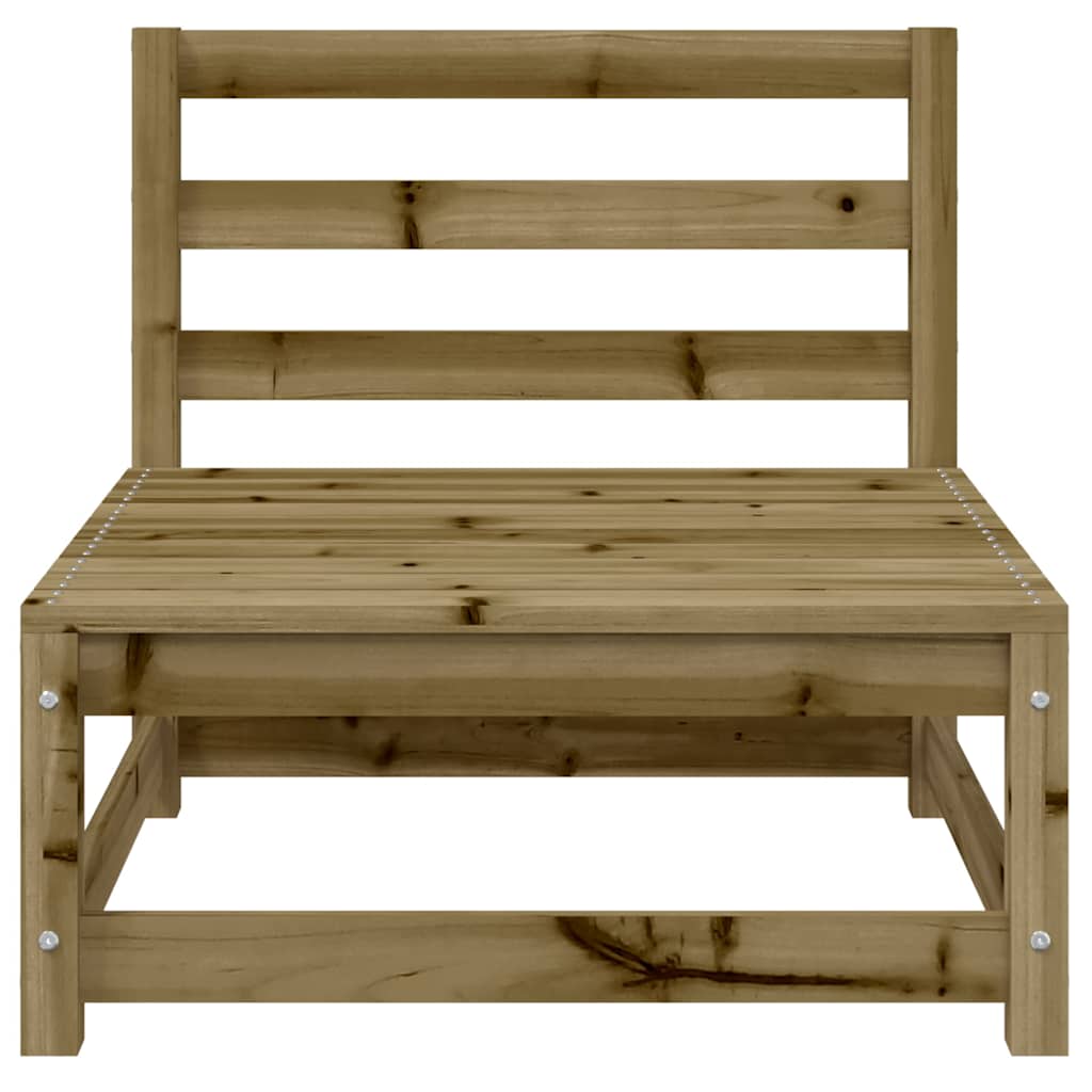 Garden sofa without armrests with stool impregnated pine wood