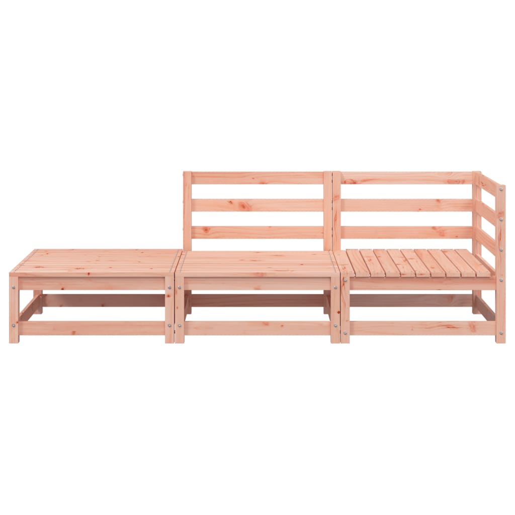 Garden sofa with stool 2-seater solid Douglas fir wood