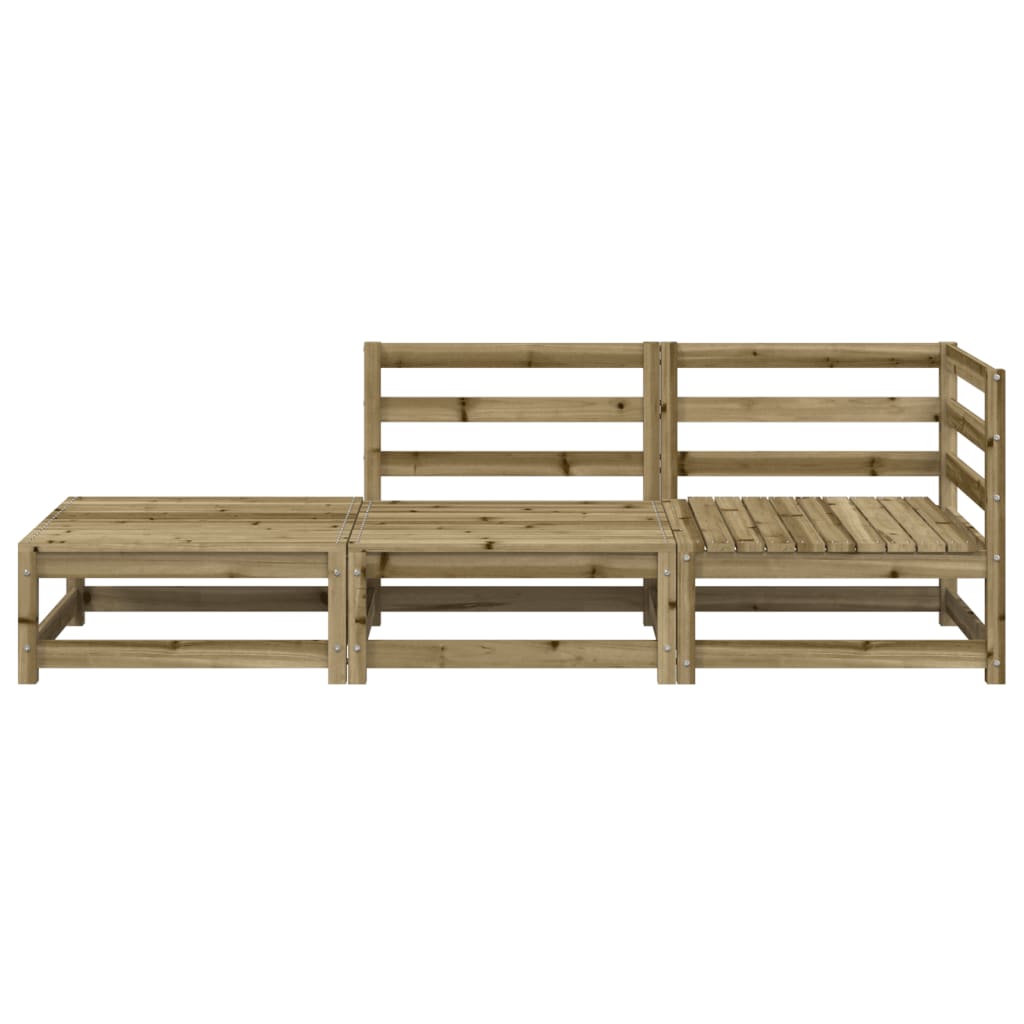 Canapé de jardin avec tabouret 2 places en bois de pin imprégné