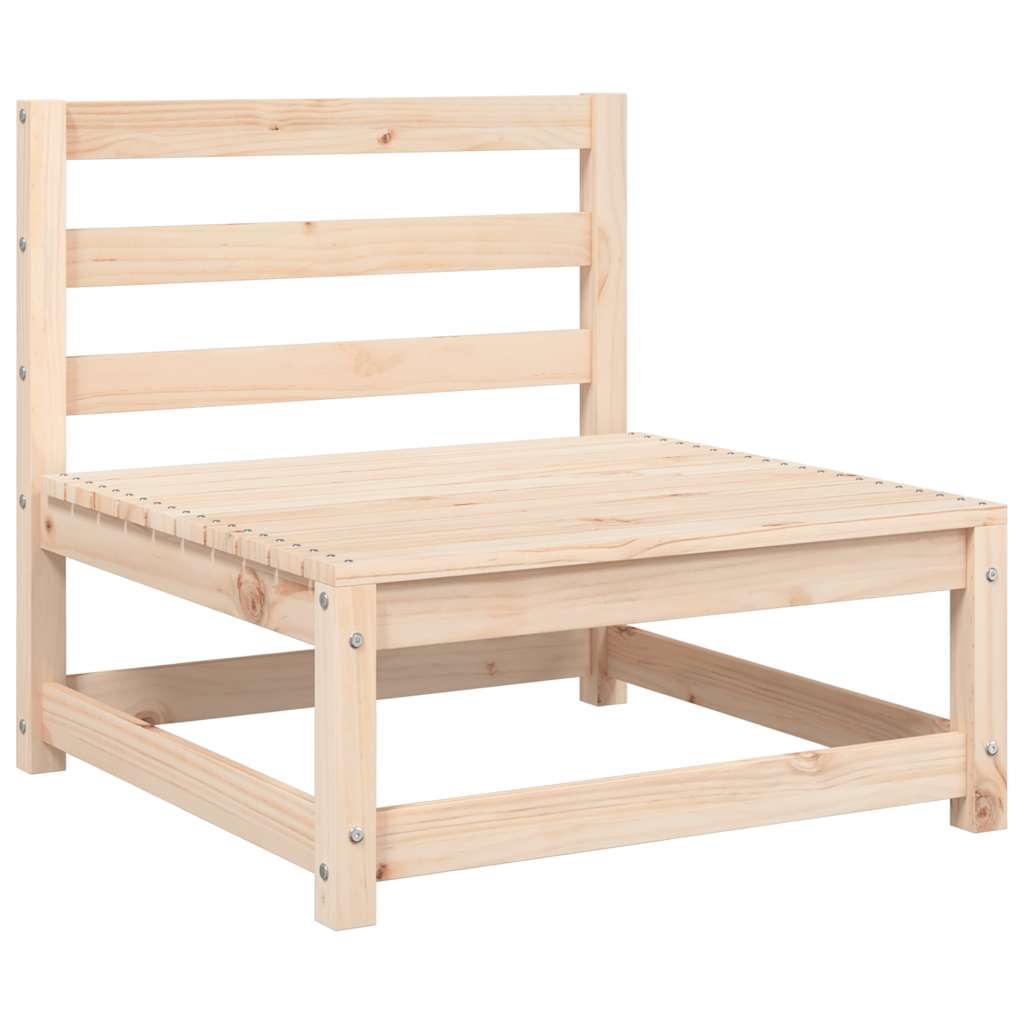 Garden sofa without armrests with solid pine wood cushions
