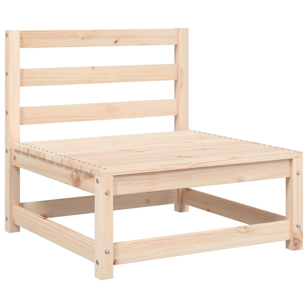 Garden sofa without armrests with solid pine wood cushions