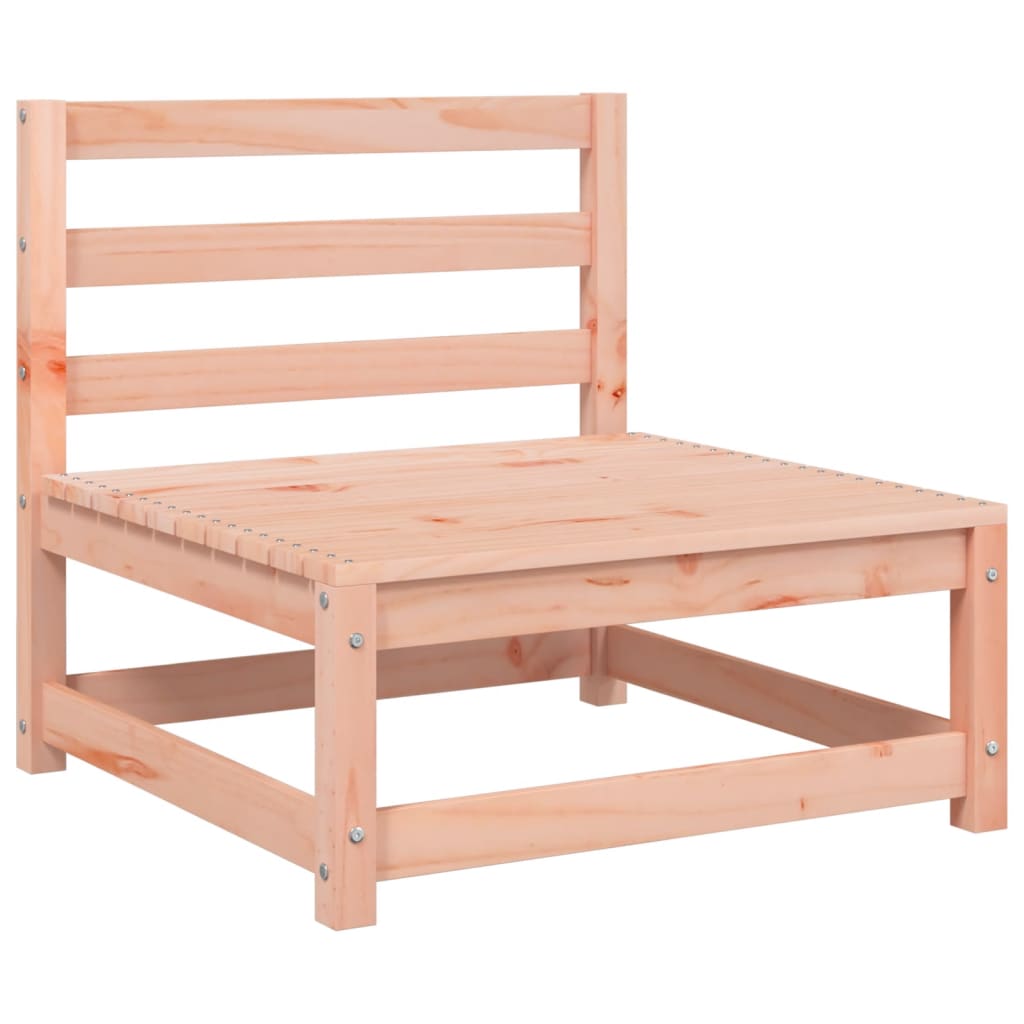 Garden sofa without armrests with cushions made of solid Douglas fir wood