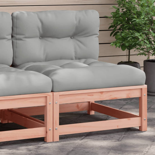 Garden sofa without armrests with cushions made of solid Douglas fir wood