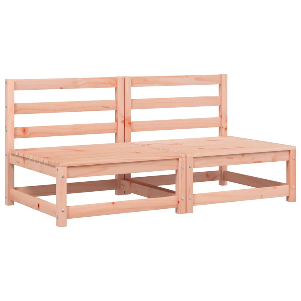 Canapés de jardin sans accoudoirs avec coussins 2 pièces. Bois de sapin de Douglas