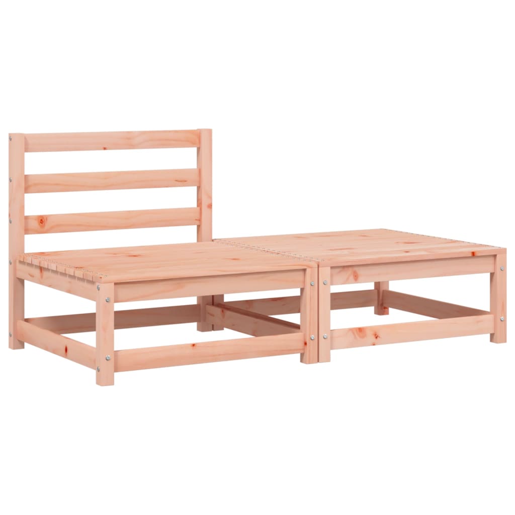 Garden sofa without armrests with cushions and stool