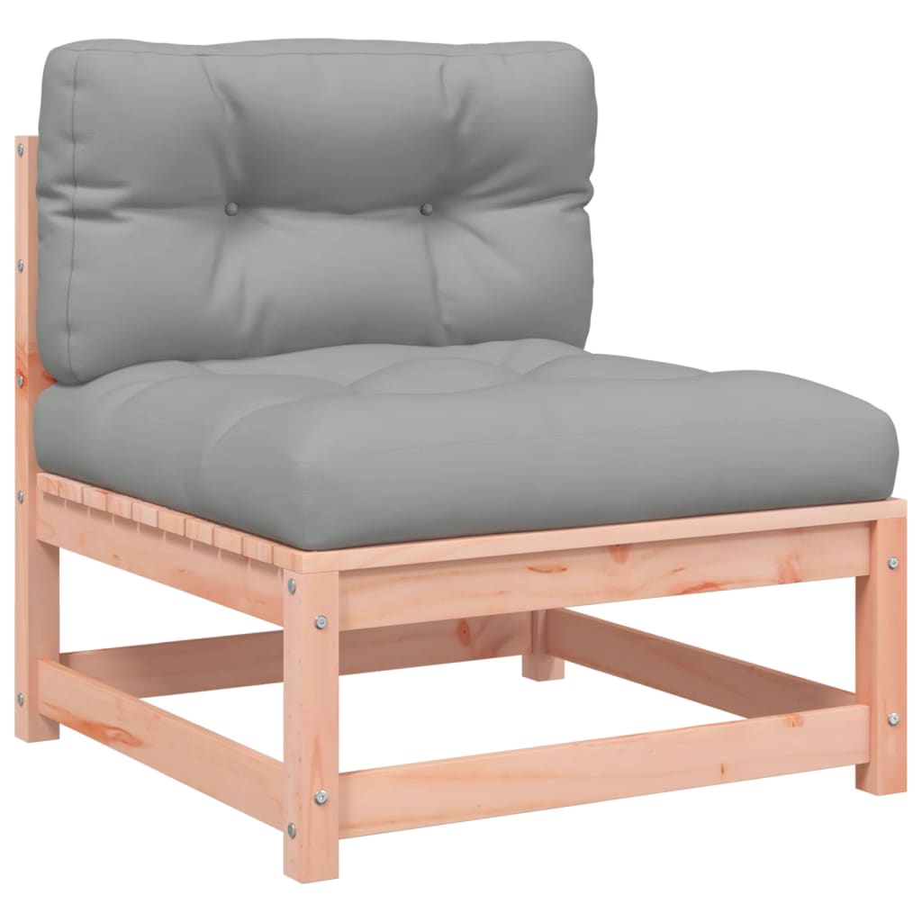 Garden sofa without armrests with cushions and stool