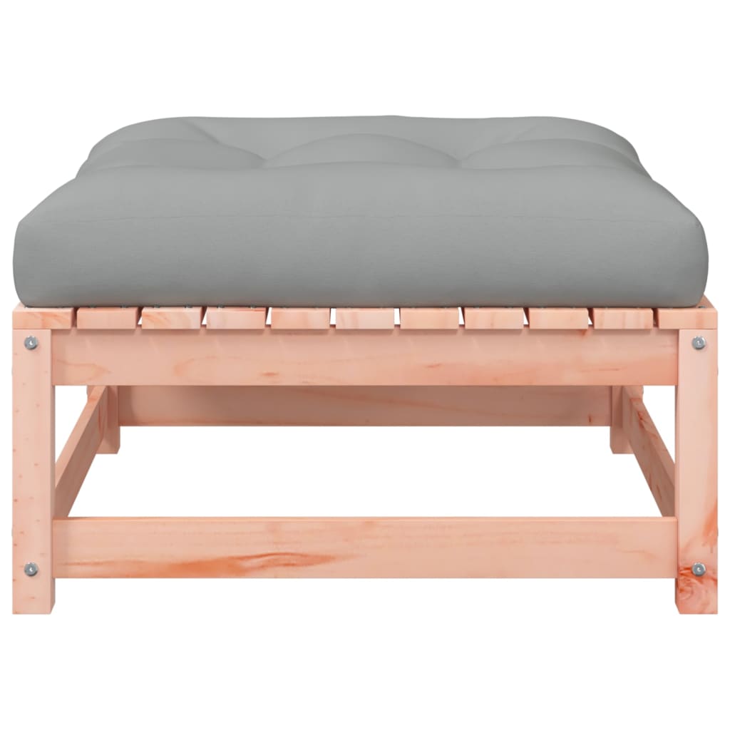 Garden sofa without armrests with cushions and stool