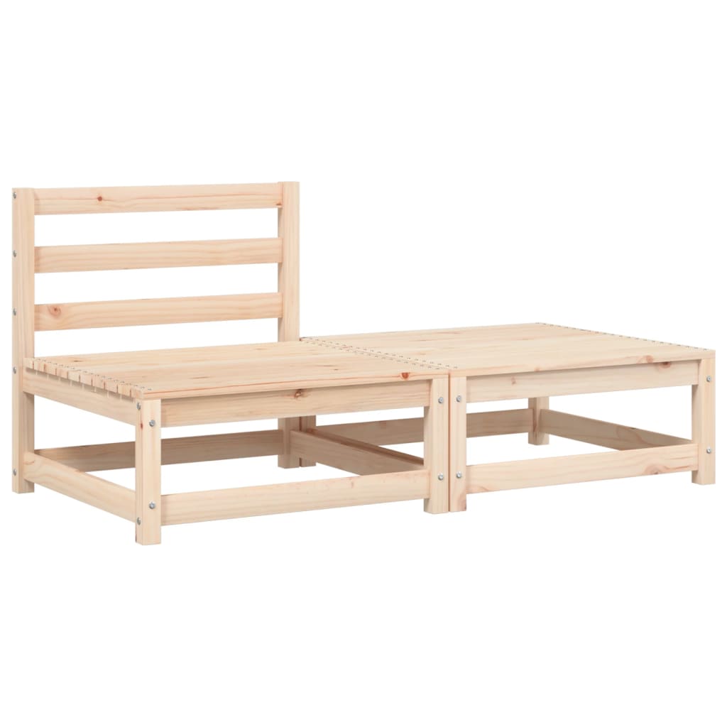 Garden sofa without armrests with cushions and stool