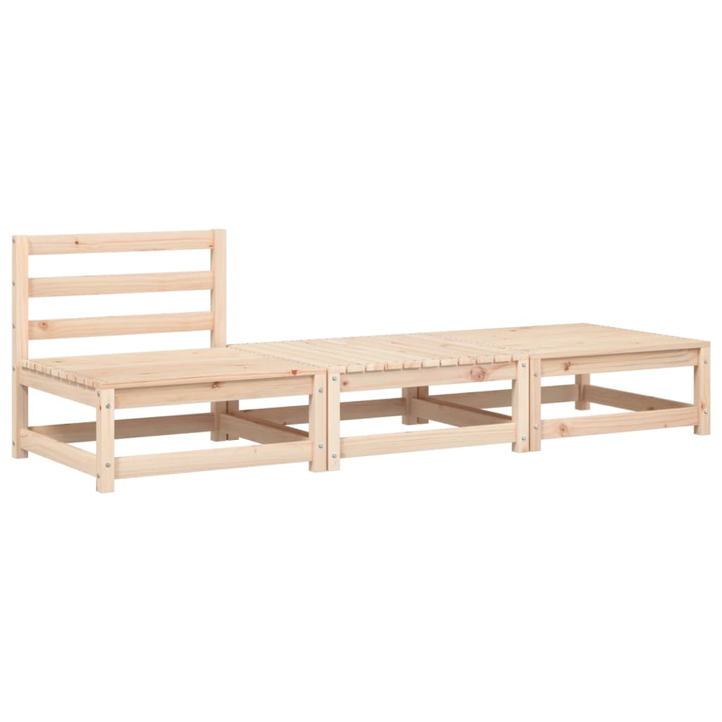 Garden sofa without armrests with cushions and stools