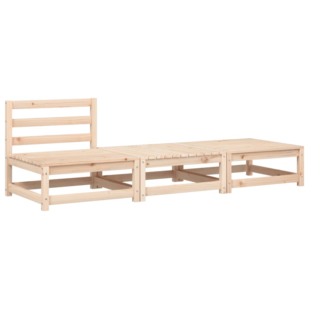 Garden sofa without armrests with cushions and stools