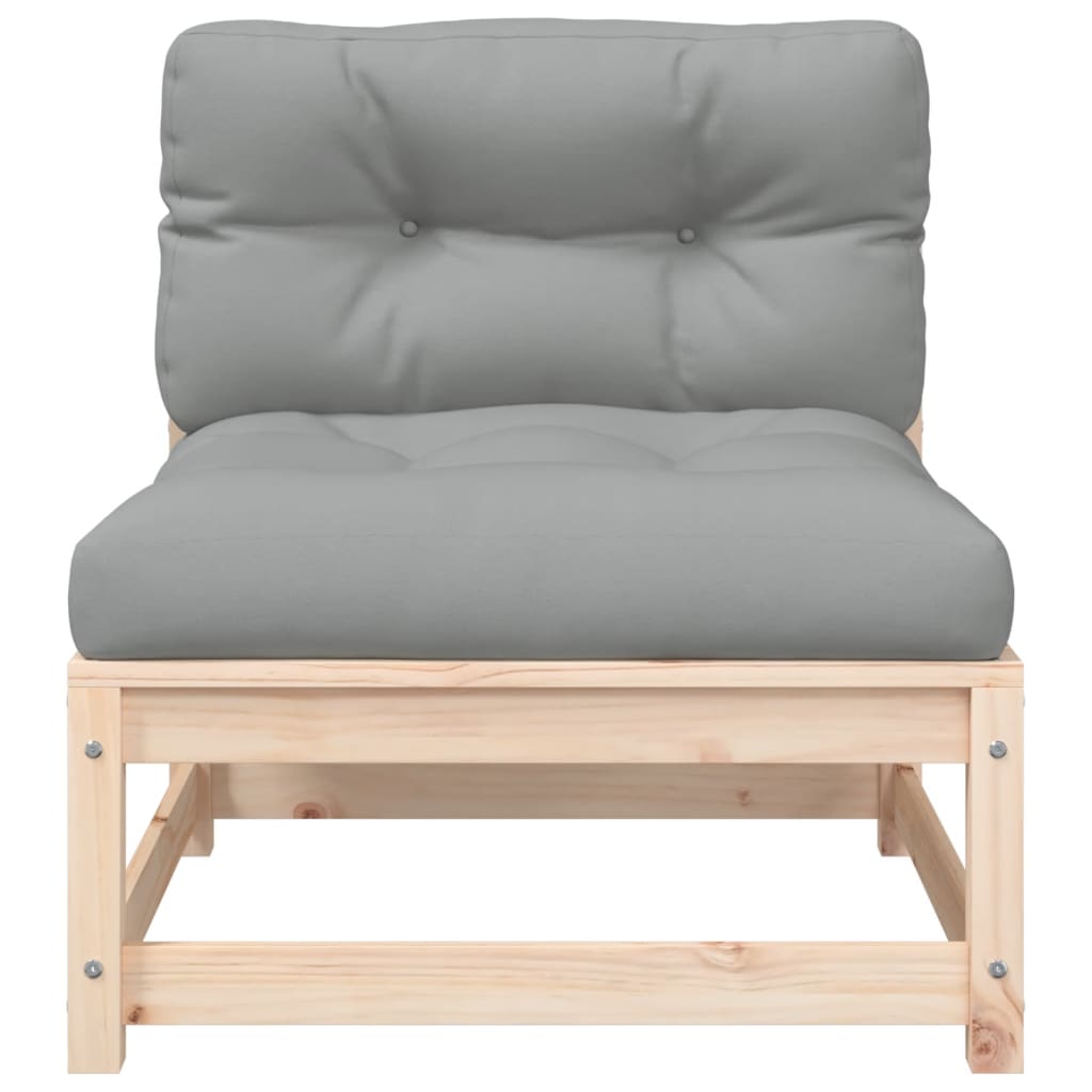 Garden sofa without armrests with cushions and stools