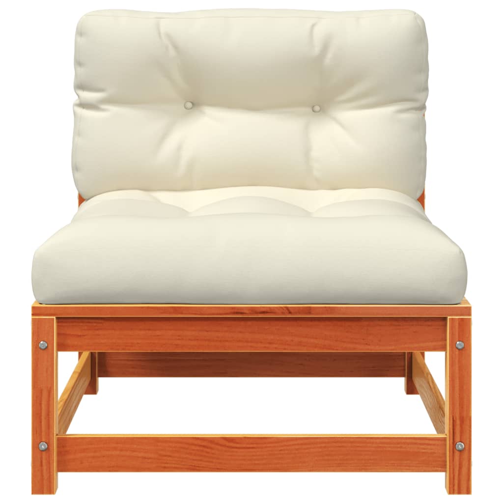 Garden sofa without armrests with cushions and stools