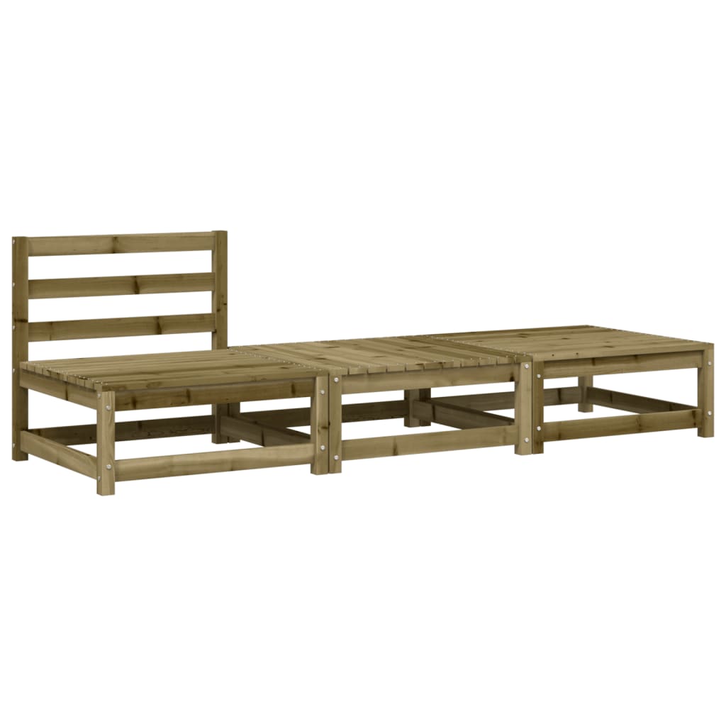 Garden sofa without armrests with cushions and stools