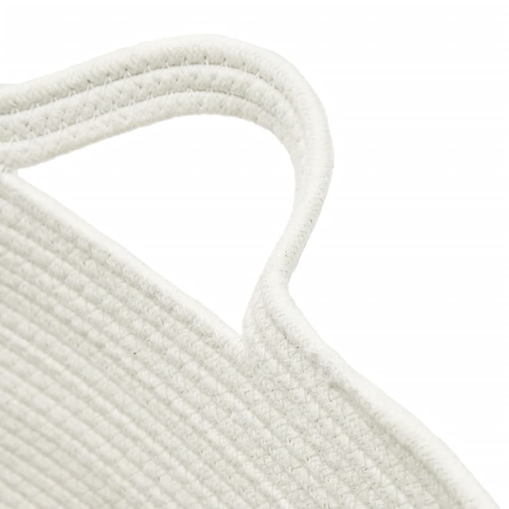 Laundry basket brown and white Ø60x36 cm cotton