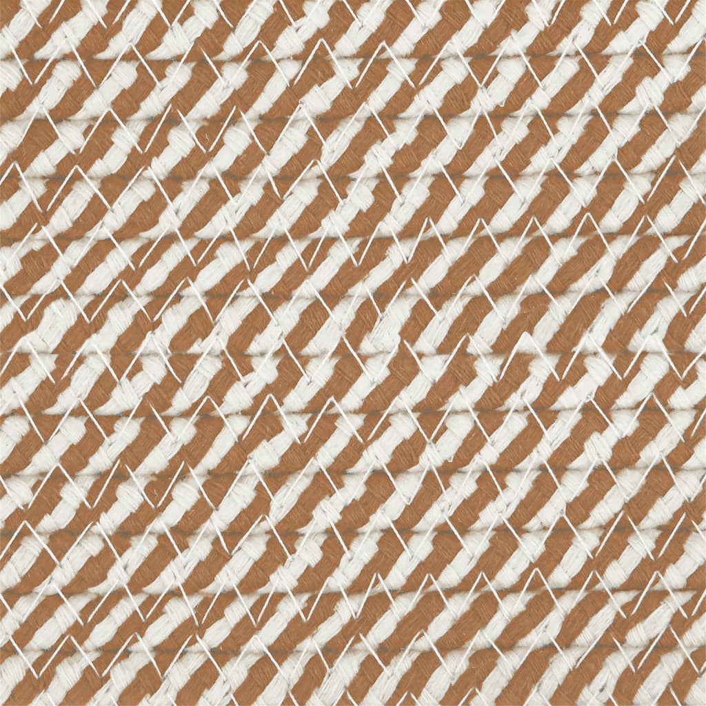 Laundry basket brown and white Ø60x36 cm cotton