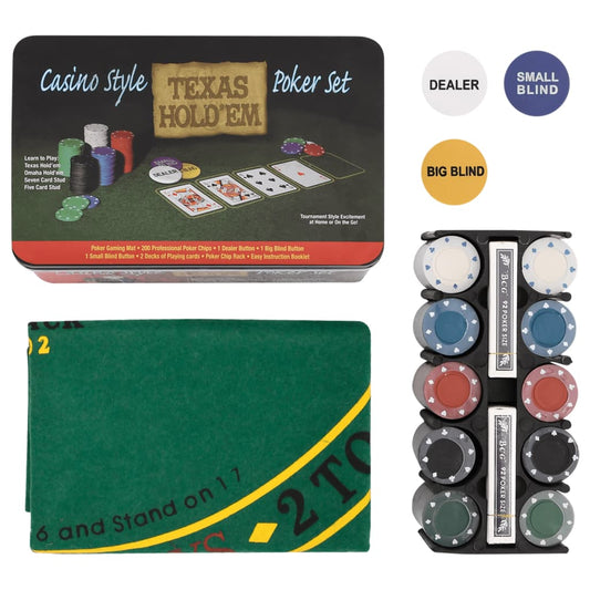 Poker chips set 200 pieces 4 g