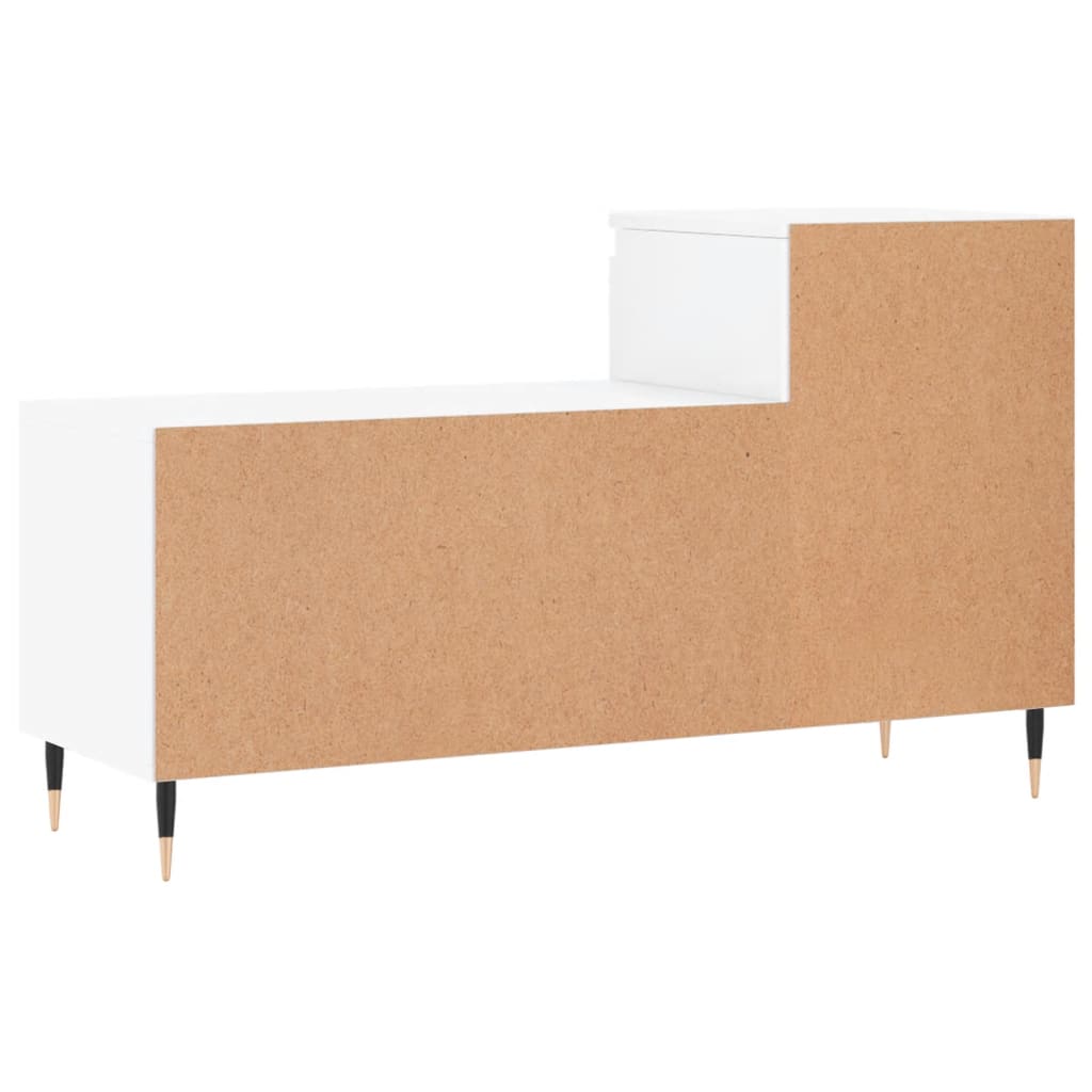 Shoe rack high-gloss white 102x36x60 cm made of wood
