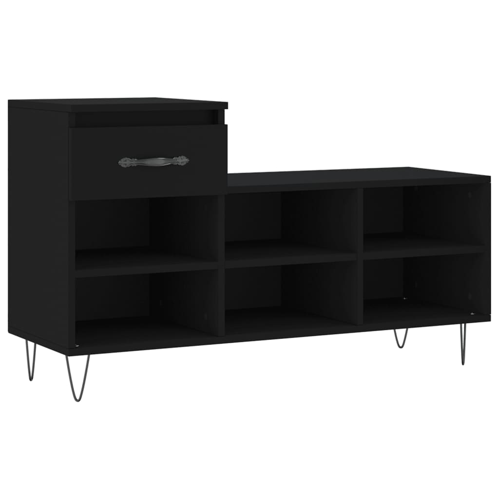 Étagère à chaussures noir 102x36x60 cm en bois