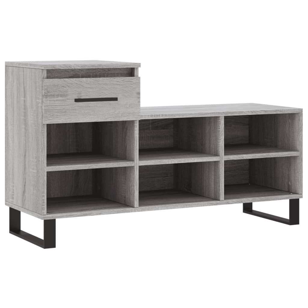 Étagère à chaussures gris Sonoma 102x36x60 cm en bois