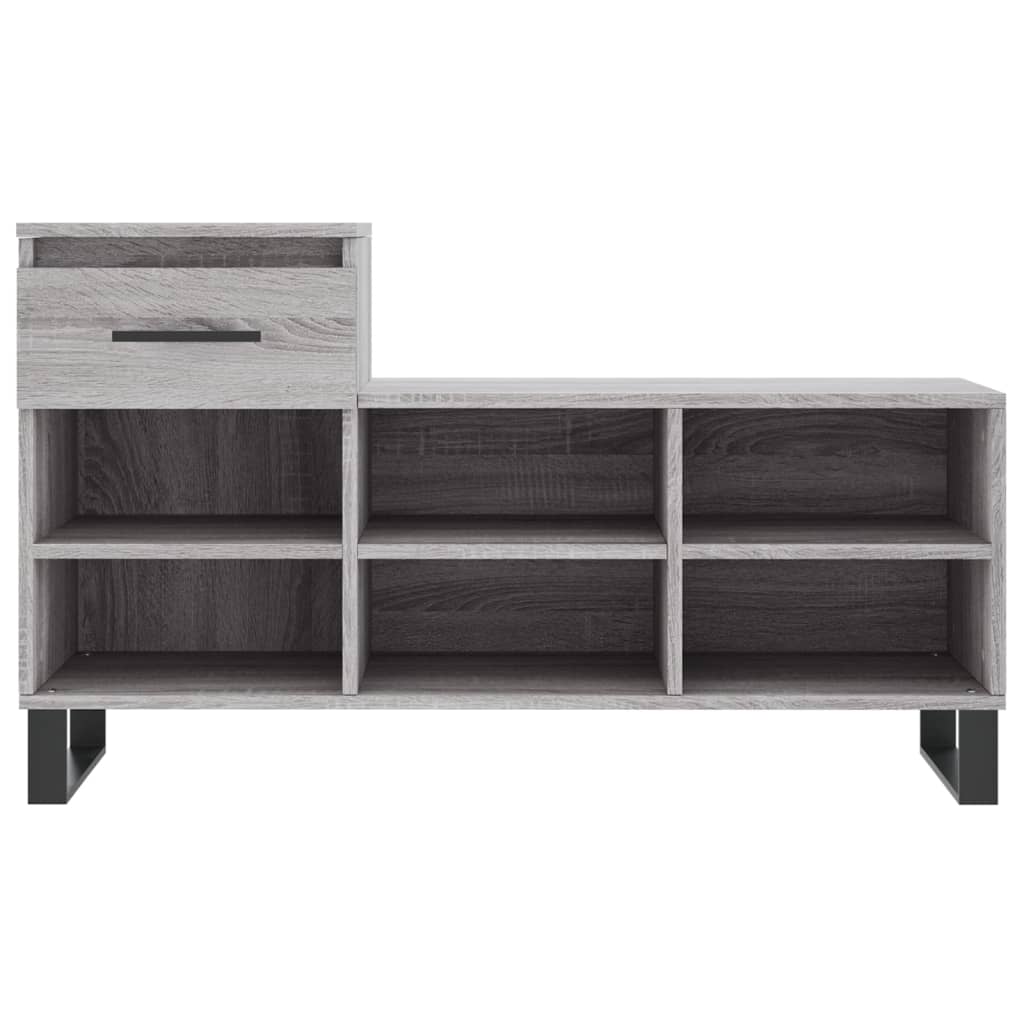 Étagère à chaussures gris Sonoma 102x36x60 cm en bois