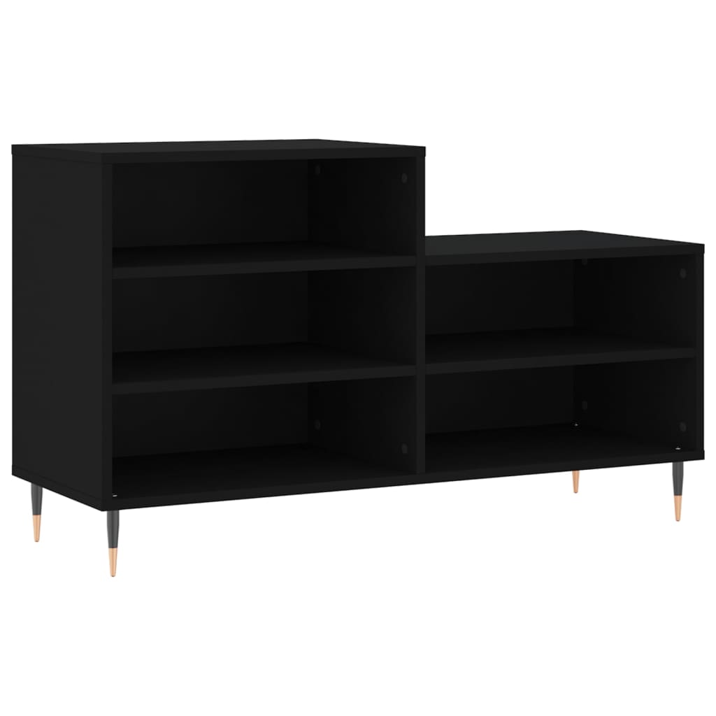 Étagère à chaussures noir 102x36x60 cm en bois