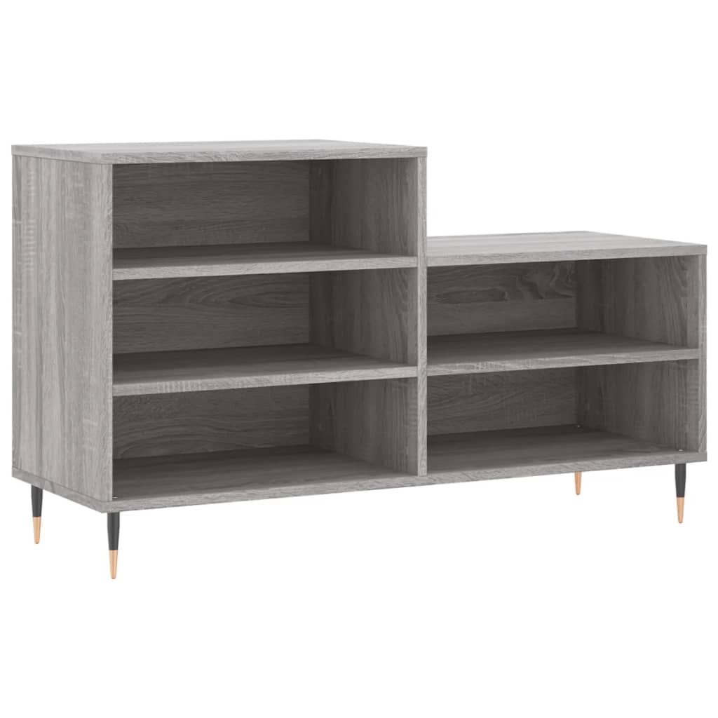 Étagère à chaussures gris Sonoma 102x36x60 cm en bois