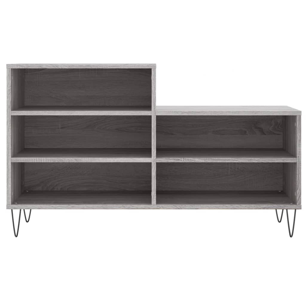 Étagère à chaussures gris Sonoma 102x36x60 cm en bois