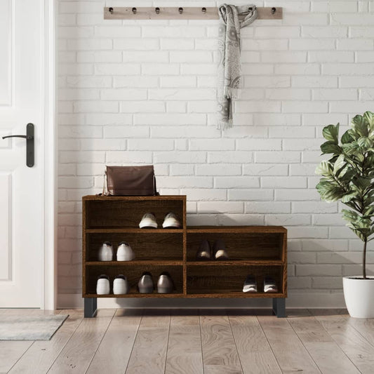 Shoe rack brown oak look 102x36x60 cm made of wood