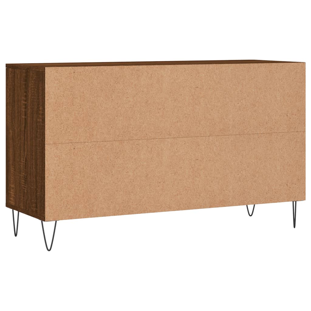 Étagère à chaussures aspect chêne marron 102x36x60 cm en bois