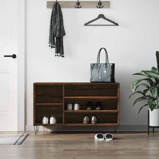 Shoe rack brown oak look 102x36x60 cm made of wood
