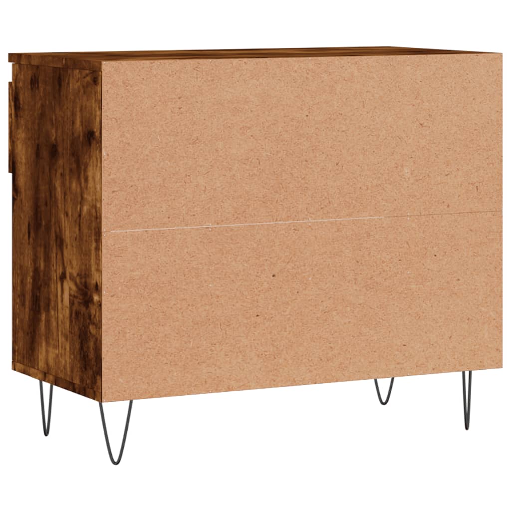 Étagère à chaussures chêne fumé 70x36x60 cm en bois