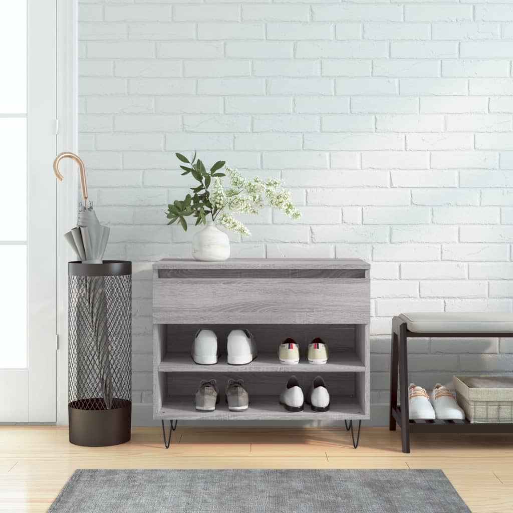 Étagère à chaussures gris Sonoma 70x36x60 cm en bois