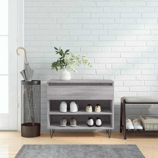 Shoe rack gray Sonoma 70x36x60 cm made of wood